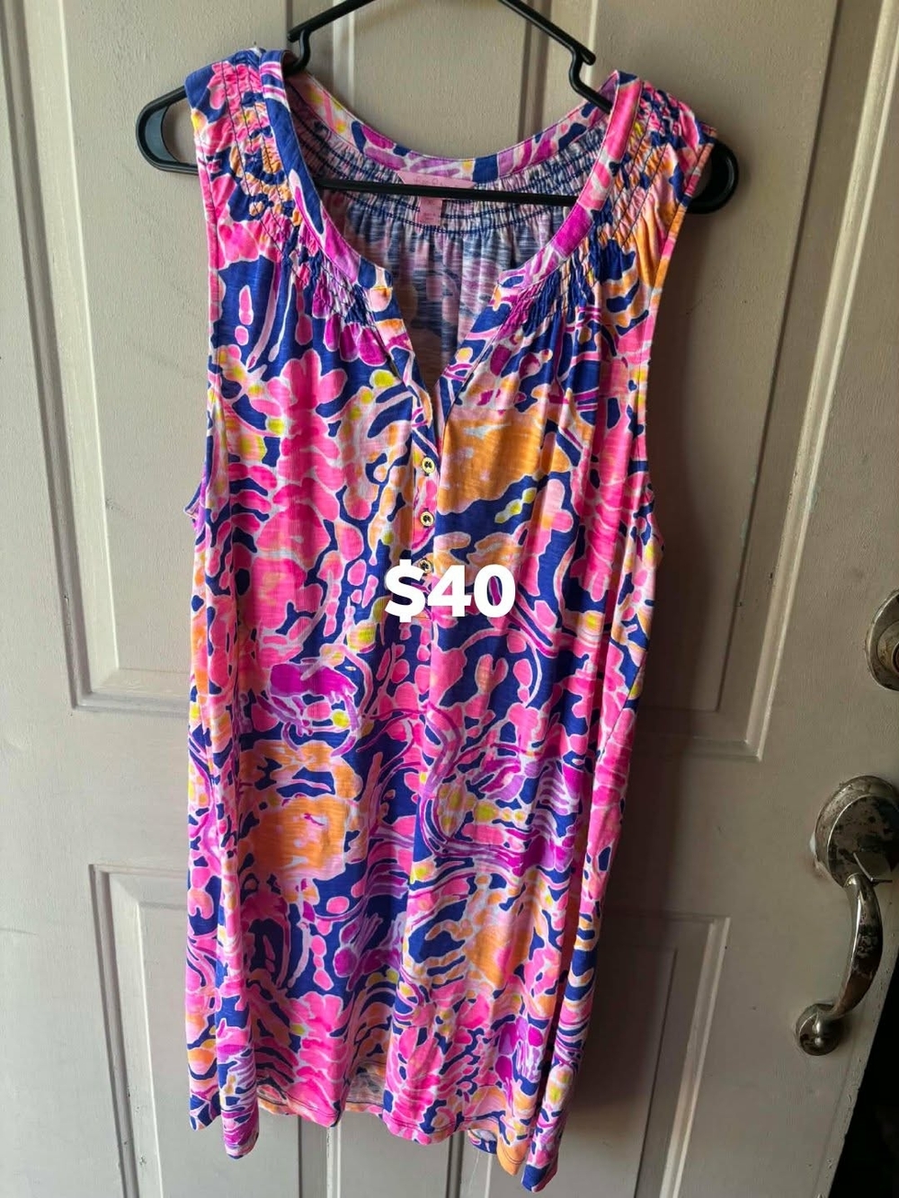 Lilly Pulitzer Pink, Blue & Yellow Floral Print Dress